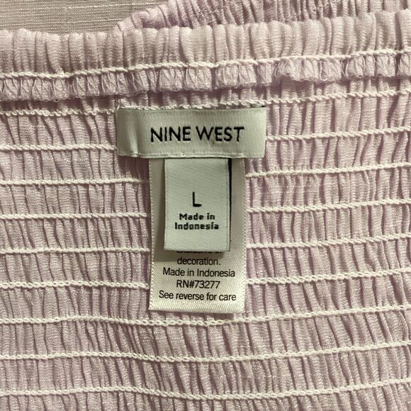 Nine West Lilac Fairy Puff Sleeve Corset Top Cottagecore Girly Princess Size L - Picture 3 of 5